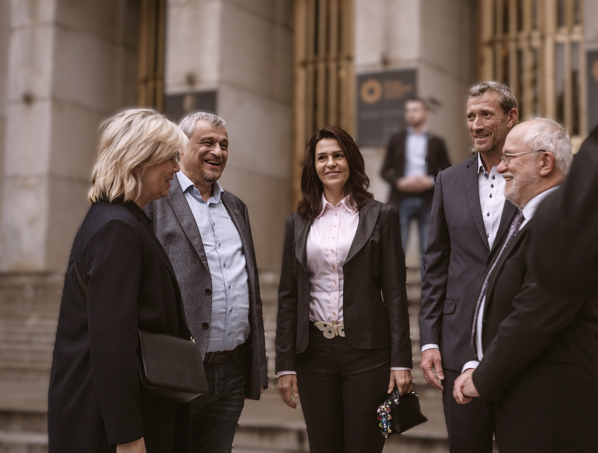 Úvítání, první dáma Eva Pavlová, Roman Vaněk, za Český lanýž Asociaci - Lenka Benešová, Richard Beneš, prof. RNDr. Milan Gryndler, CSc